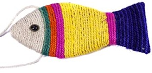 rascador pez multi color chico para colgar cm12