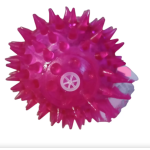 PELOTA FRUTA SILICONADA C/LUZ 10CM                JUG006