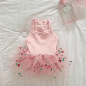 VESTIDOS TULL CEREZA