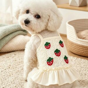 VESTIDO FRUTILLA BORDADA