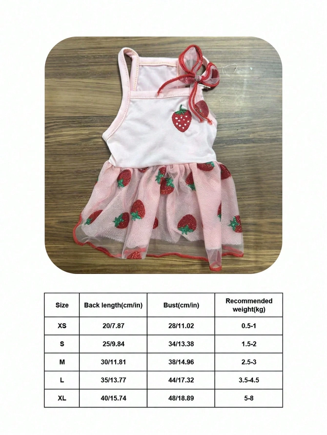 VESTIDO DE TUL CON MARGARITAS Y FRUTILLAS - Imagen 5