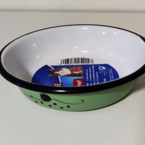 Comedero "Adventure" de Acero inoxidable-esmalte, antideslizante, chato, 0,2 l-? 12 cm, verde