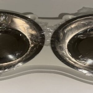 COMEDERO DOBLE DE ACERO CON BASE PLASTICA Y FOEMA DE GATITO 8686