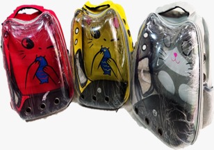 MOCHILAS TRASPARENTE DE GATO LARGO: 24 ANCHO: 33 ALTO: 41